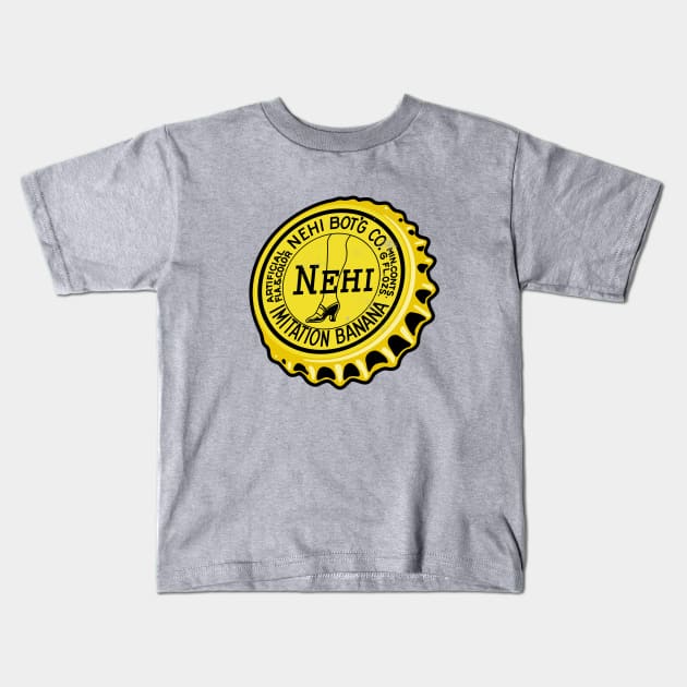 Vintage Nehi Imitation Banana Soda Bottlecap Kids T-Shirt by StudioPM71